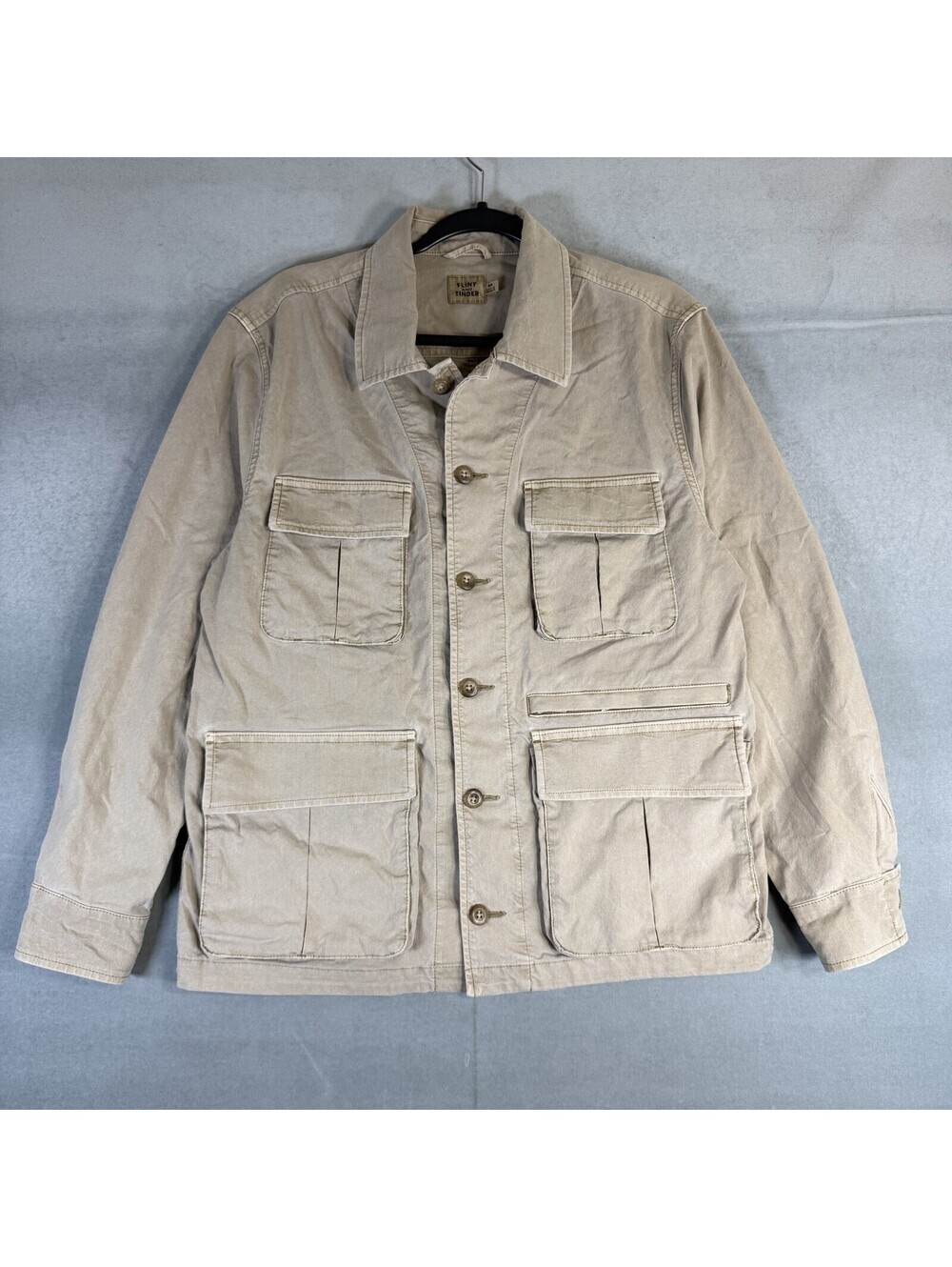 Flint and Tinder Desert Field Jacket Mens Medium Sand Beige Military Utility